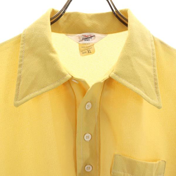 Jantzen ジャンセン 70s ヴィンテージ USA製 半袖 ポロシャツ XL イエロー メンズ