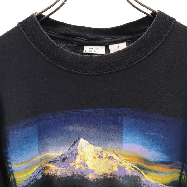 SOFFE ソフィー USA製 オールド プリント 半袖 Tシャツ M ブラック メンズ