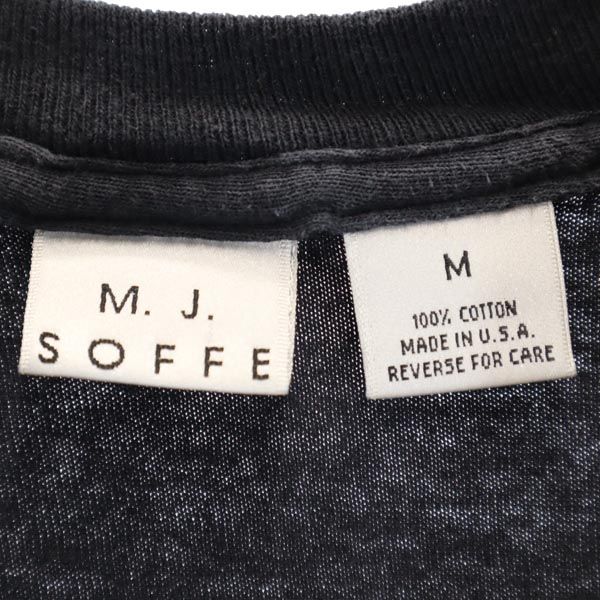 SOFFE ソフィー USA製 オールド プリント 半袖 Tシャツ M ブラック メンズ
