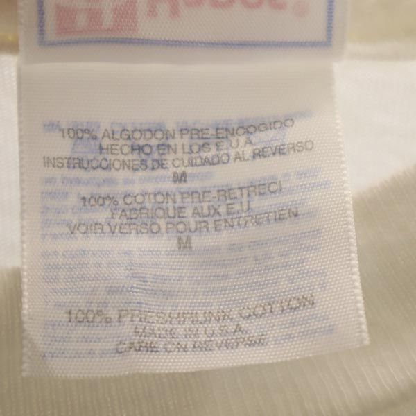 Hanes ヘインズ 90s オールド USA製 開心太極拳 プリント 半袖 Tシャツ M ホワイト系 メンズ