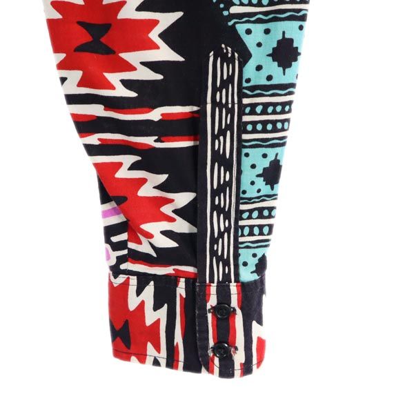 Wrangler ラングラー 90s オールド USA製 総柄 長袖 ボタンダウンシャツ 15 1／2-33 ウエスタン風 メンズ