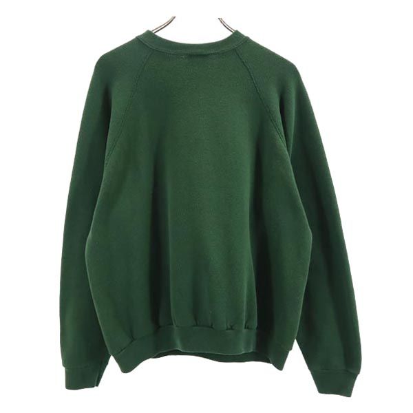 TULTEX タルテックス 90s オールド プリント 長袖 トレーナー L グリーン系 スウェット 裏起毛 メンズ