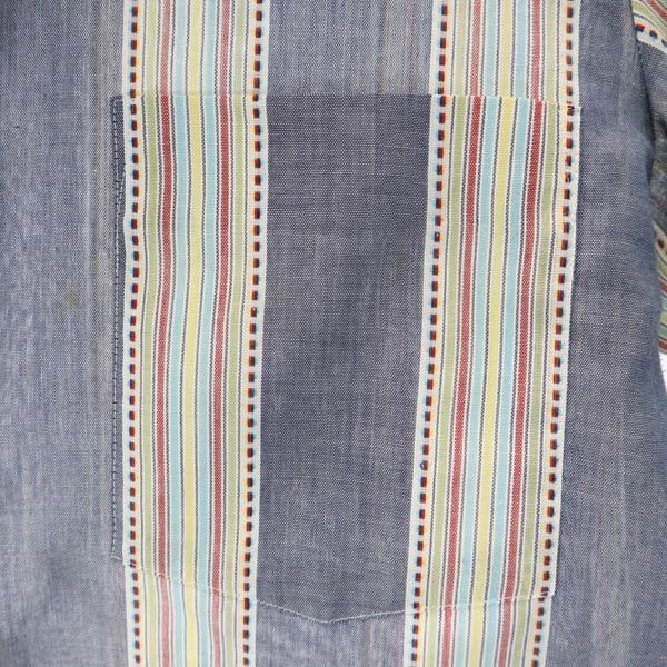 ARROW アロー 70s ヴィンテージ ストライプ柄 長袖 シャツ ネイビー系 メンズ