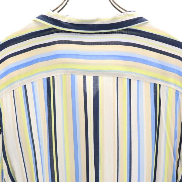 DOLLS＆DOGS ストライプ 半袖 オープンカラーシャツ ブルー系 ユニセックス レディース