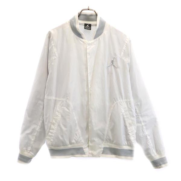 NIKE ナイキ 長袖 ジャケット M ホワイト×グレー バスケットウェア 裏メッシュ メンズ