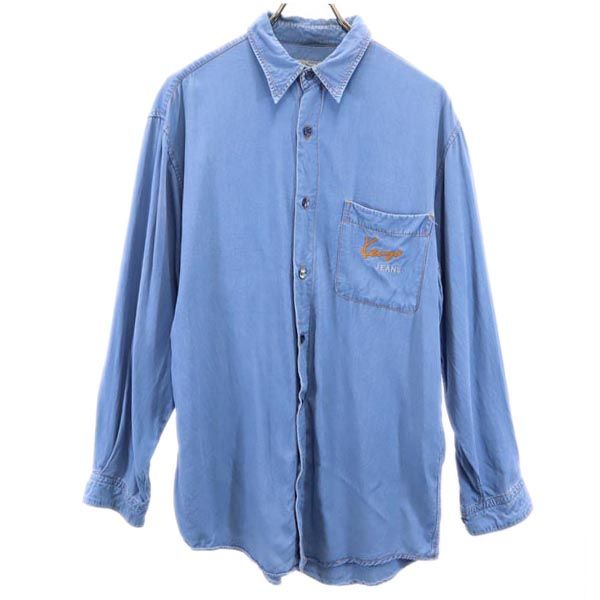 ケンゾー ジーンズ 日本製 長袖 デニムシャツ M ブルー系 KENZO JEANS メンズ
