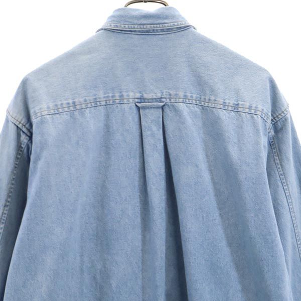 ワーナーブラザース スタジオ ストア 90s オールド 長袖 デニムシャツ M ブルー系 メンズ
