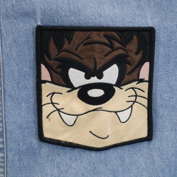 ワーナーブラザース スタジオ ストア 90s オールド 長袖 デニムシャツ M ブルー系 メンズ