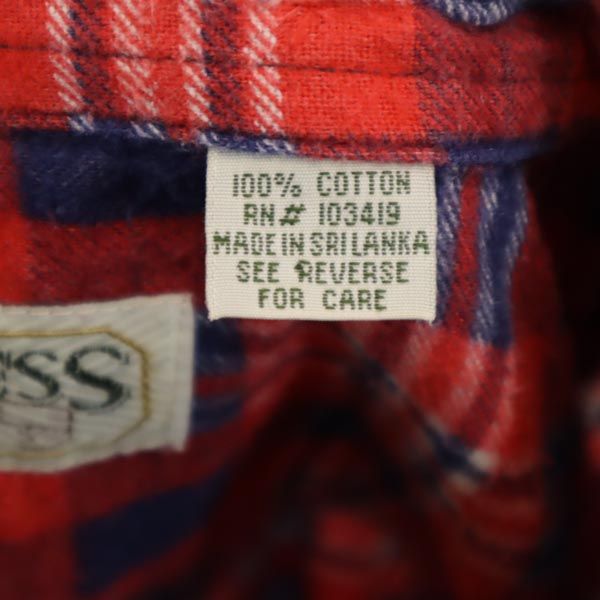 WILDERNESS ウィルダネス 90s オールド チェック柄 長袖 シャツ L レッド系 メンズ
