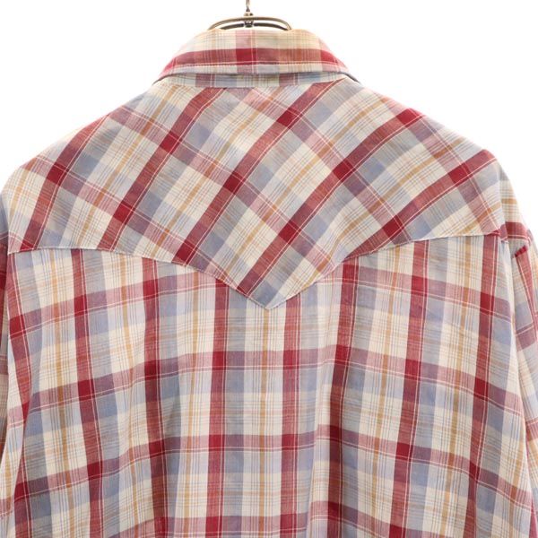 ENVOY 70s 80s ヴィンテージ チェック 長袖 ウエスタンシャツ レッド系 メンズ