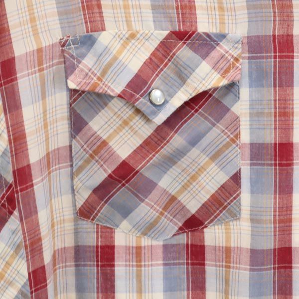 ENVOY 70s 80s ヴィンテージ チェック 長袖 ウエスタンシャツ レッド系 メンズ