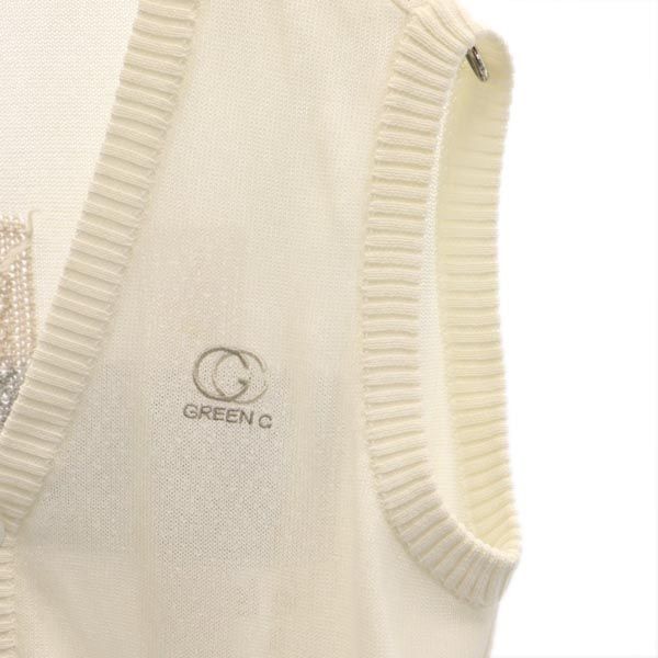 GREENCLUBS グリーンクラブ ROAD RUNNER バック刺繍 ニットベスト 3 ホワイト系 メンズ