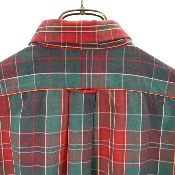 PRESWICK＆MOORE 80s 90s オールド チェック 長袖 ボタンダウンシャツ 16 1/2 34-35 レッド系 メンズ