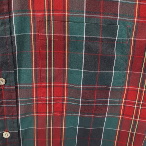 PRESWICK＆MOORE 80s 90s オールド チェック 長袖 ボタンダウンシャツ 16 1/2 34-35 レッド系 メンズ