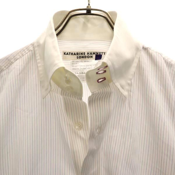 KATHARINE HAMNETT キャサリンハムネット 日本製 長袖 シャツ L 白系 レディース