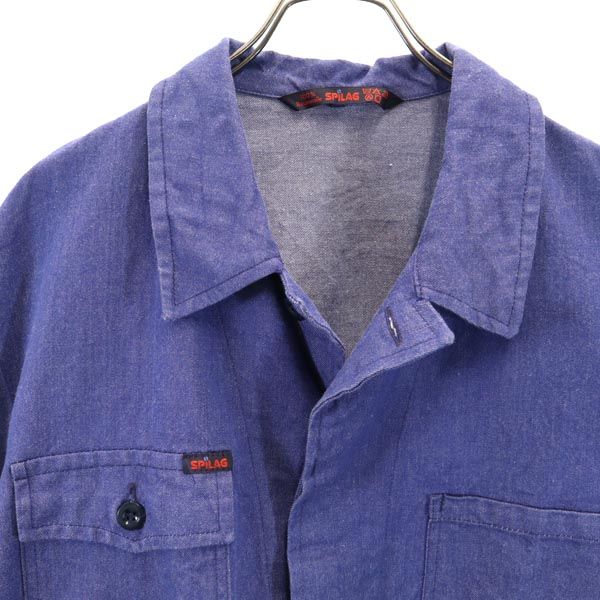 SPILAG 長袖 ユーロ カバーオール デニムジャケット 54 インディゴ ジージャン メンズ