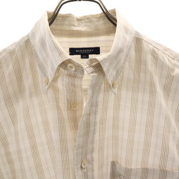 BURBERRY バーバリー 三陽商会 日本製 チェック 長袖 ボタンダウンシャツ M ベージュ系 メンズ