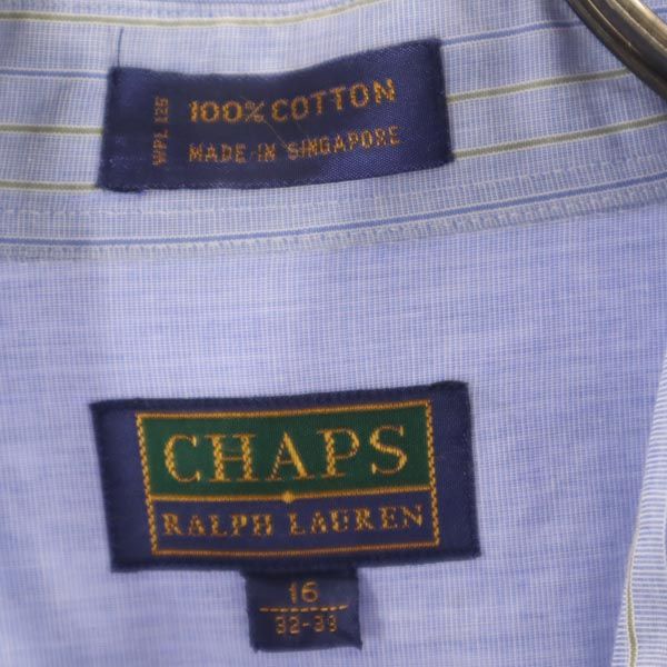 CHAPS RALPH LAUREN チャップスラルフローレン オールド 総柄 長袖 シャツ 16 ブルー系 メンズ