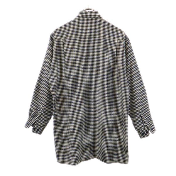 PIA SPORTS ピアスポーツ 日本製 ウール チェック 長袖 チェックシャツ 3 ブラック系 メンズ