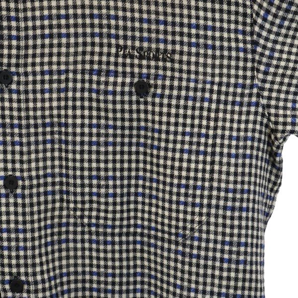 PIA SPORTS ピアスポーツ 日本製 ウール チェック 長袖 チェックシャツ 3 ブラック系 メンズ