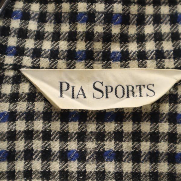 PIA SPORTS ピアスポーツ 日本製 ウール チェック 長袖 チェックシャツ 3 ブラック系 メンズ
