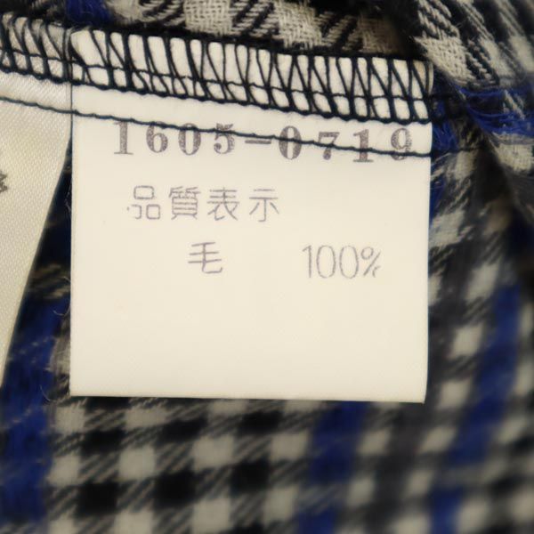 PIA SPORTS ピアスポーツ 日本製 ウール チェック 長袖 チェックシャツ 3 ブラック系 メンズ