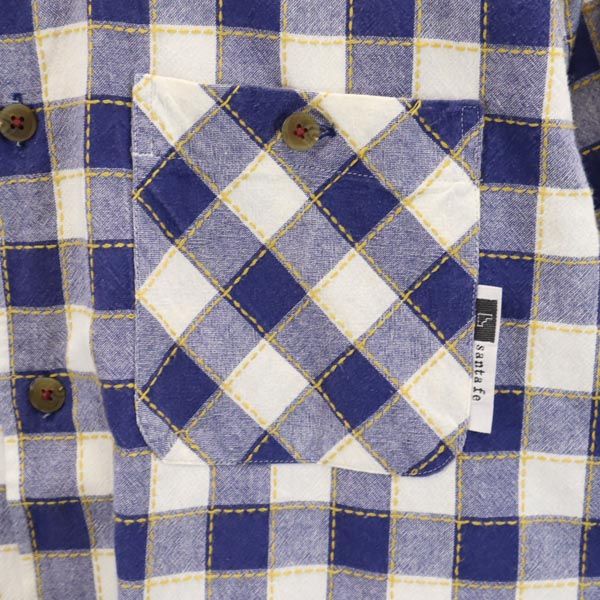 サンタフェ 日本製 長袖 ボタンダウンシャツ 3 ブルー系 santa fe メンズ