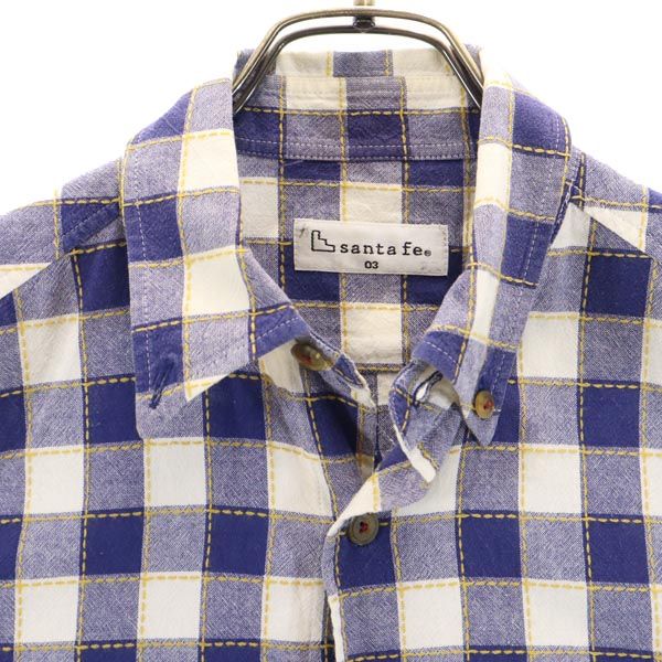 サンタフェ 日本製 長袖 ボタンダウンシャツ 3 ブルー系 santa fe メンズ