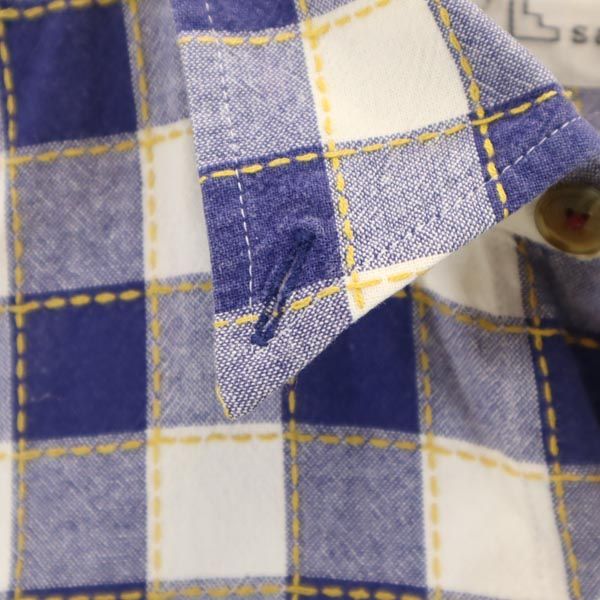 サンタフェ 日本製 長袖 ボタンダウンシャツ 3 ブルー系 santa fe メンズ