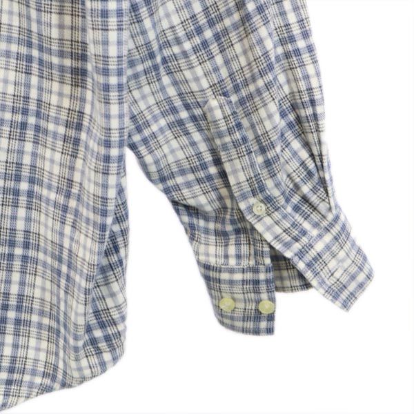 MCM エムシーエム チェック 長袖 ボタンダウンシャツ LL ブルー系 メンズ