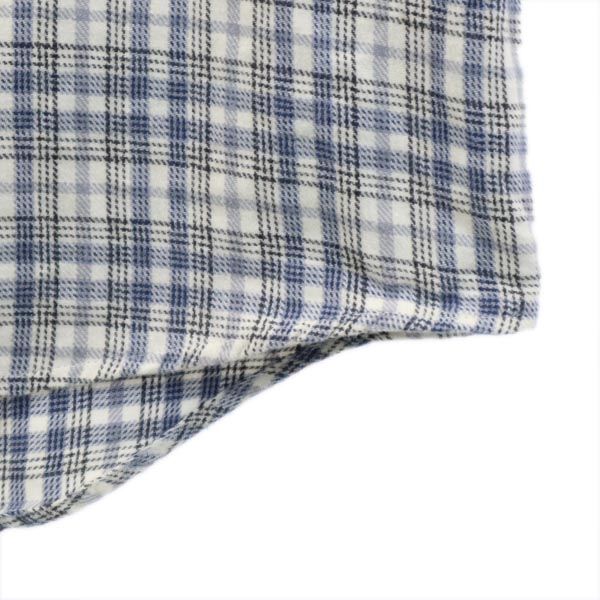 MCM エムシーエム チェック 長袖 ボタンダウンシャツ LL ブルー系 メンズ