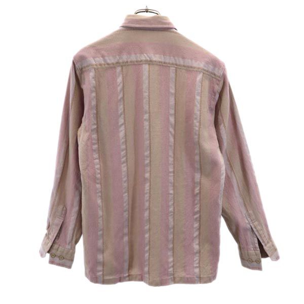 Pierre Cardin ピエールカルダン ウール 総柄 長袖 シャツ M パープル系 メンズ