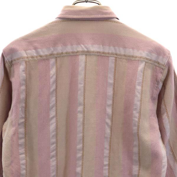 Pierre Cardin ピエールカルダン ウール 総柄 長袖 シャツ M パープル系 メンズ