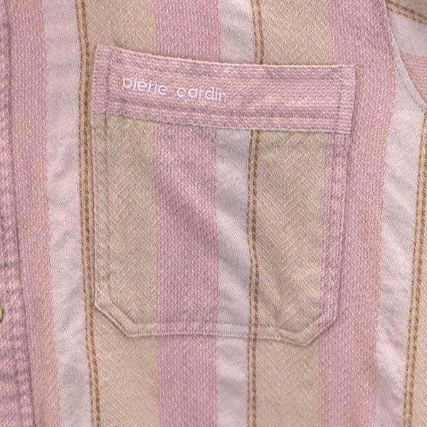 Pierre Cardin ピエールカルダン ウール 総柄 長袖 シャツ M パープル系 メンズ