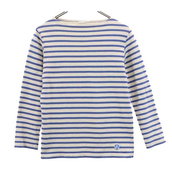 ORCIVAL オーシバル フランス製 ボーダー 長袖 Tシャツ 1 ホワイト系 バスクシャツ ロンT レディース