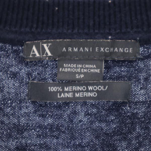 ARMANI EXCHANGE アルマーニエクスチェンジ ウール 長袖 Vネック セーター S ネイビー ニット メンズ