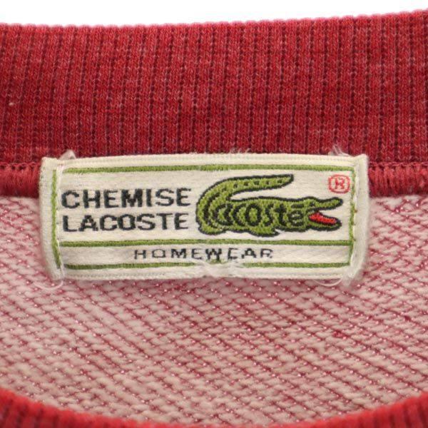 シュミーズラコステ スウェット トレーナー 赤系 CHEMISE LACOSTE 裏起毛 メンズ