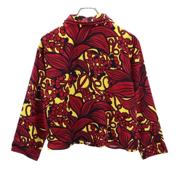 日本製 総柄 ジャケット M レッド系 レディース