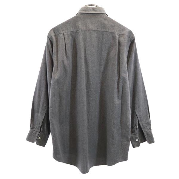 Burberrys バーバリーズ 90s オールド 三陽商会 日本製 ヘリンボーン柄 長袖 シャツ 39－80 ブラック系 メンズ