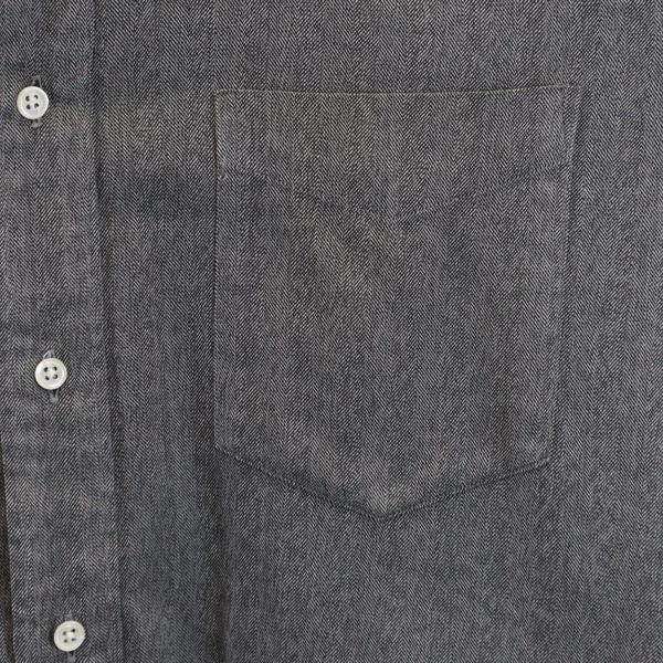 Burberrys バーバリーズ 90s オールド 三陽商会 日本製 ヘリンボーン柄 長袖 シャツ 39－80 ブラック系 メンズ