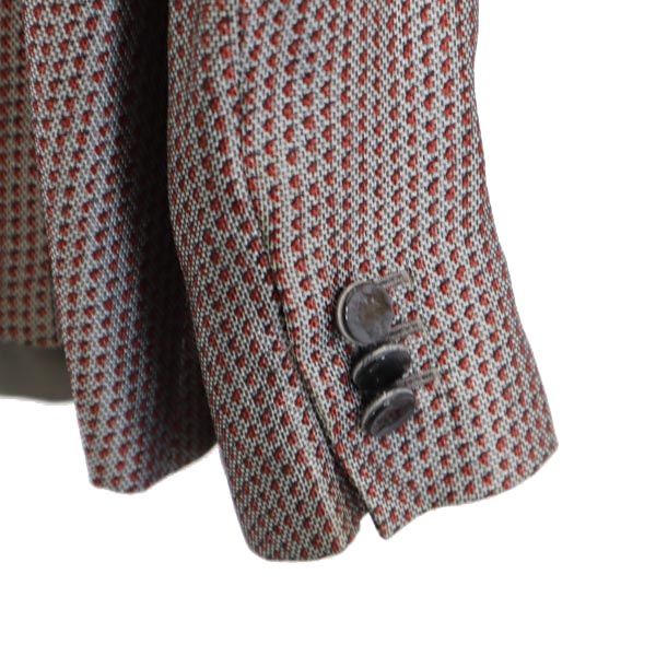 ジョルジオアルマーニ イタリア製 シルクブレンド 総柄 テーラードジャケット 44 赤系 GIORGIO ARMANI レディース