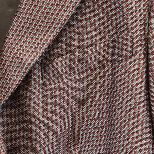 ジョルジオアルマーニ イタリア製 シルクブレンド 総柄 テーラードジャケット 44 赤系 GIORGIO ARMANI レディース