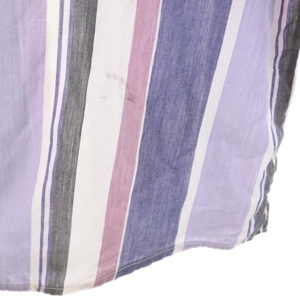 Authentic Western Youngbloods 80s ヴィンテージ ストライプ 長袖 ウエスタンシャツ L パープル系 メンズ
