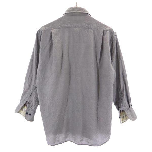 LANVIN ランバン 日本製 ウール 長袖 シャツ M グレー系 メンズ