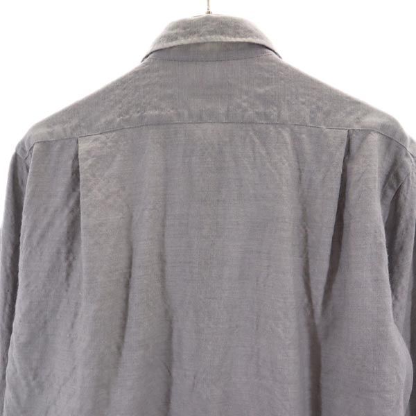 LANVIN ランバン 日本製 ウール 長袖 シャツ M グレー系 メンズ