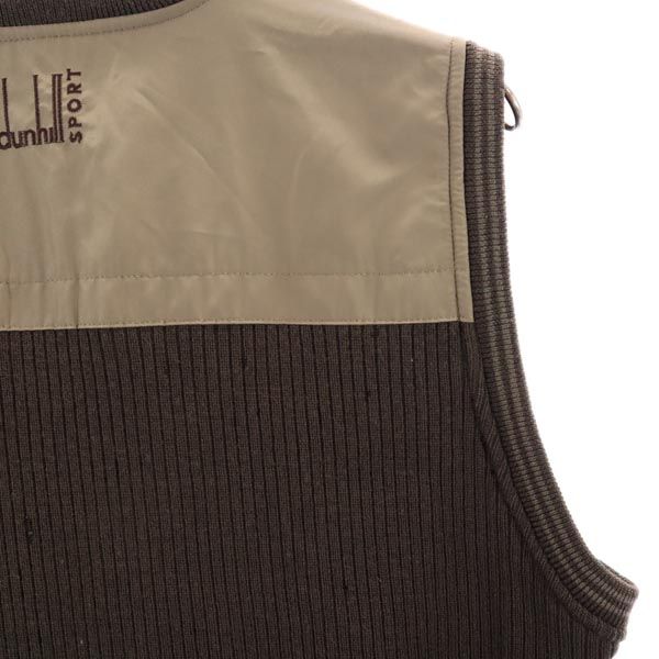 Dunhill ダンヒル 日本製 デサント ウール ニットベスト M ブラウン系 SPORT メンズ