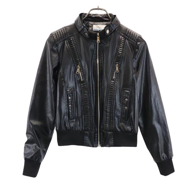 Columbia コロンビア アウトドア フェイク レザージャケット XL ブラック レディース