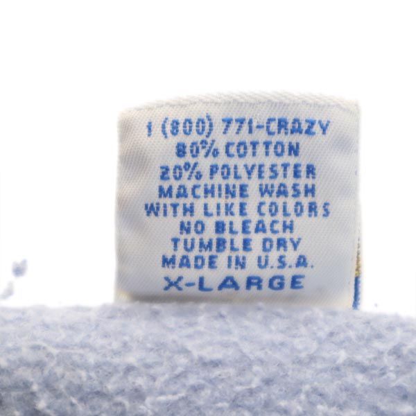 Crazy Shirt クレイジーシャツ 90s オールド 長袖 スウェット トレーナー XL ブルー系 裏起毛 メンズ