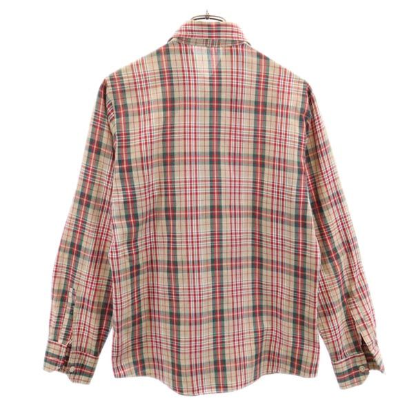 VINTAGE ヴィンテージ 長袖 チェックシャツ レッド系 メンズ