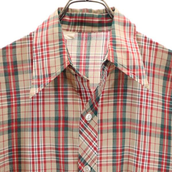 VINTAGE ヴィンテージ 長袖 チェックシャツ レッド系 メンズ